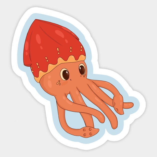 Cute squid Sticker by Amateur_Artist